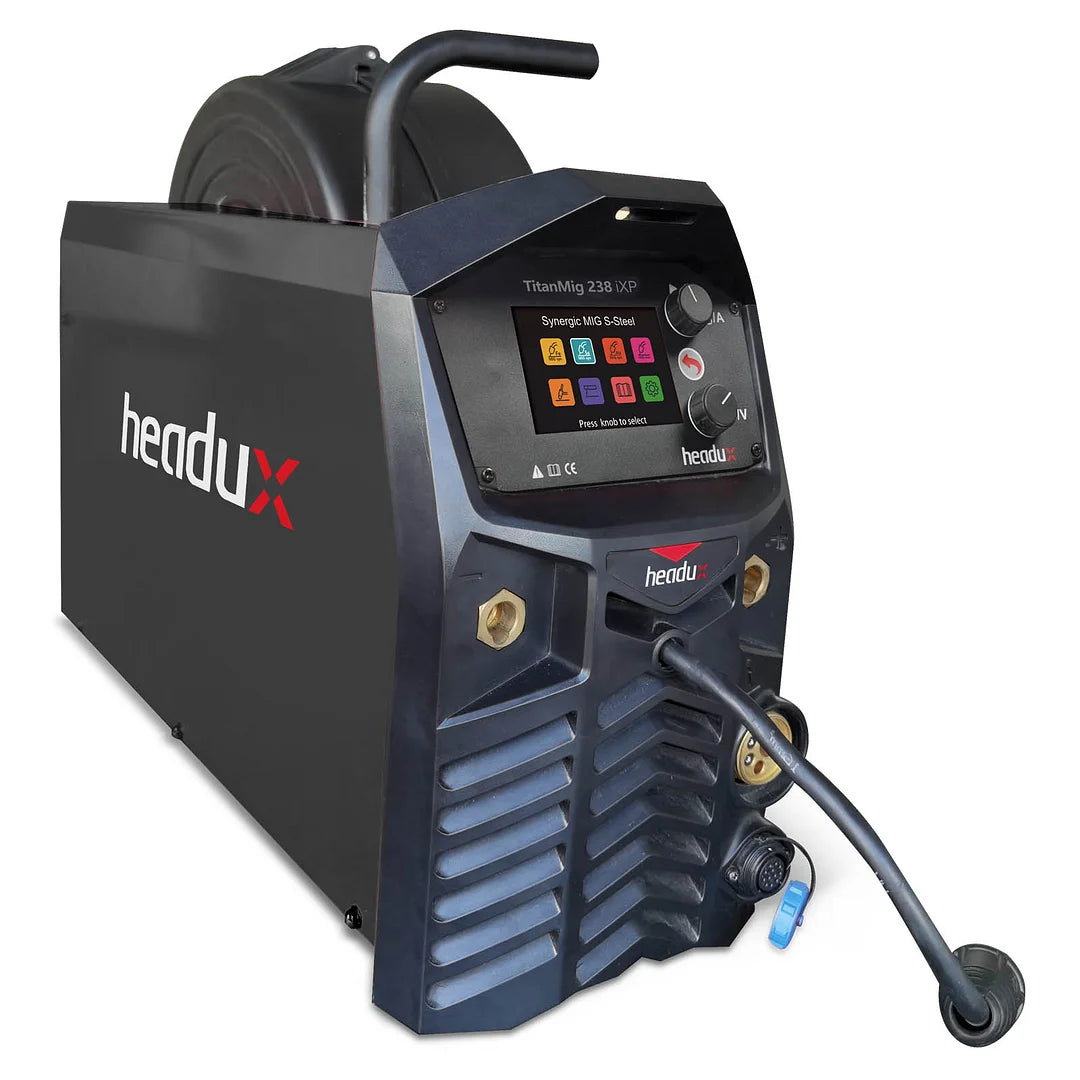 Headu welding machine with digital display on a white background