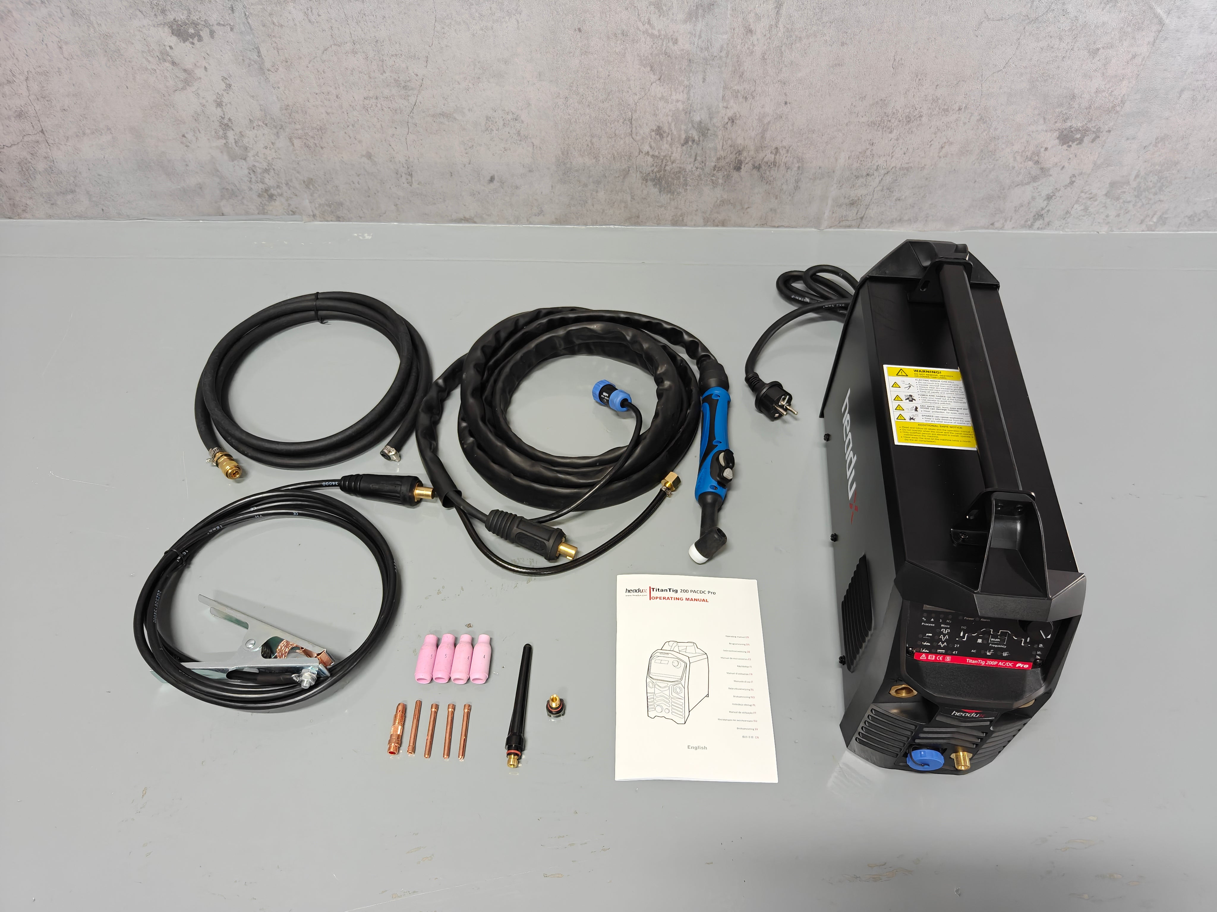 Headux TitanTig 200 ACDC | AC/DC WIG & E-Hand Schweißgerät | 200A | Aluminium & Stahl | Puls | CE-zertifiziert | EU