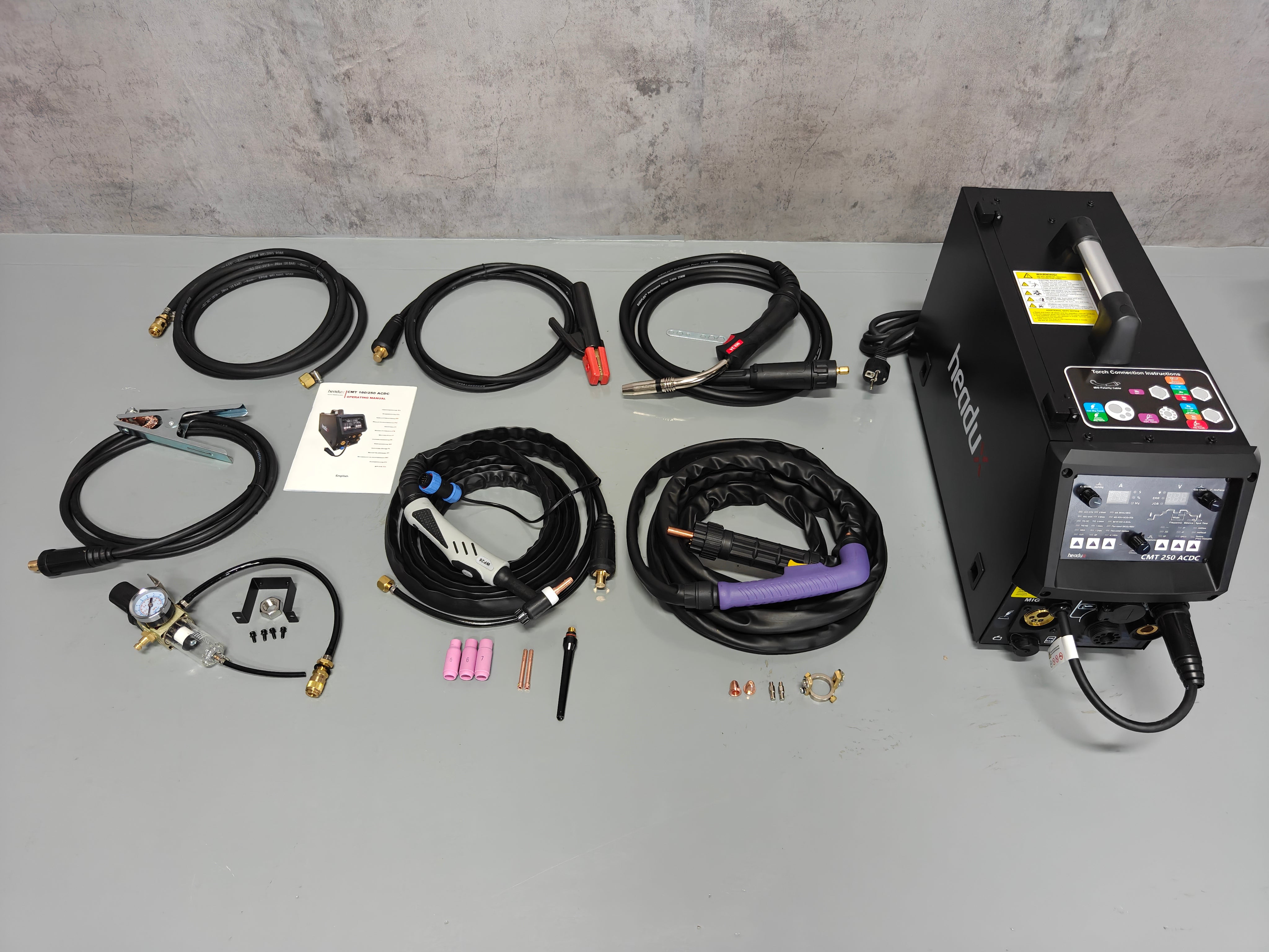 Headux CMT250 ACDC | 7-in-1 AC/DC Multiprozess-Schweißgerät | MIG/MAG | FLUX | MMA | AC/DC WIG | NON-HF Plasmaschneider