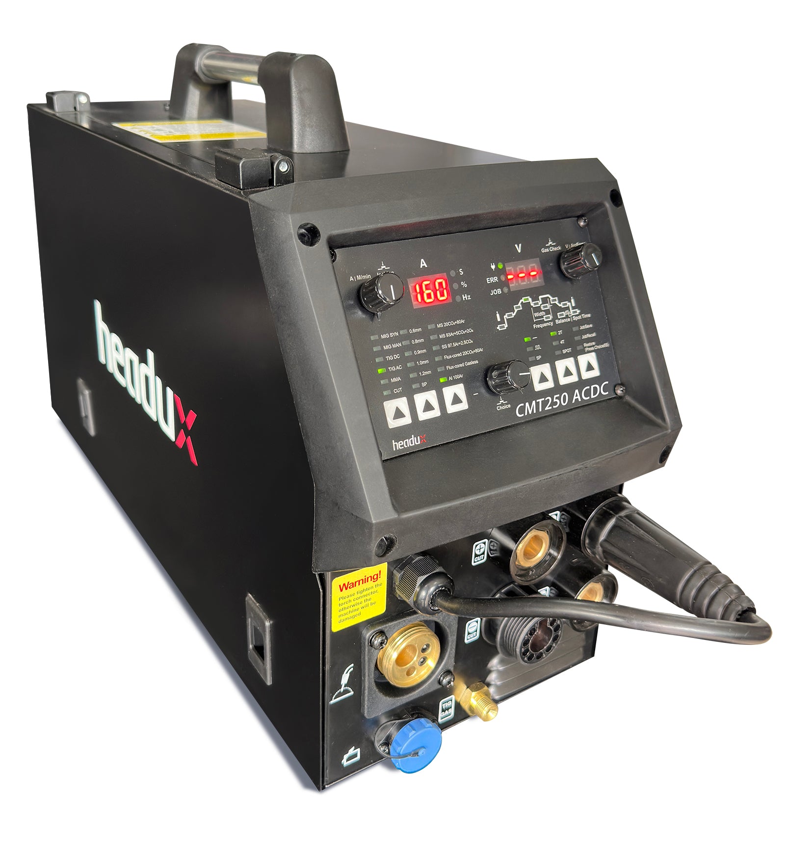 Headux CMT250 ACDC | 7-in-1 AC/DC Multiprozess-Schweißgerät | MIG/MAG | FLUX | MMA | AC/DC WIG | NON-HF Plasmaschneider