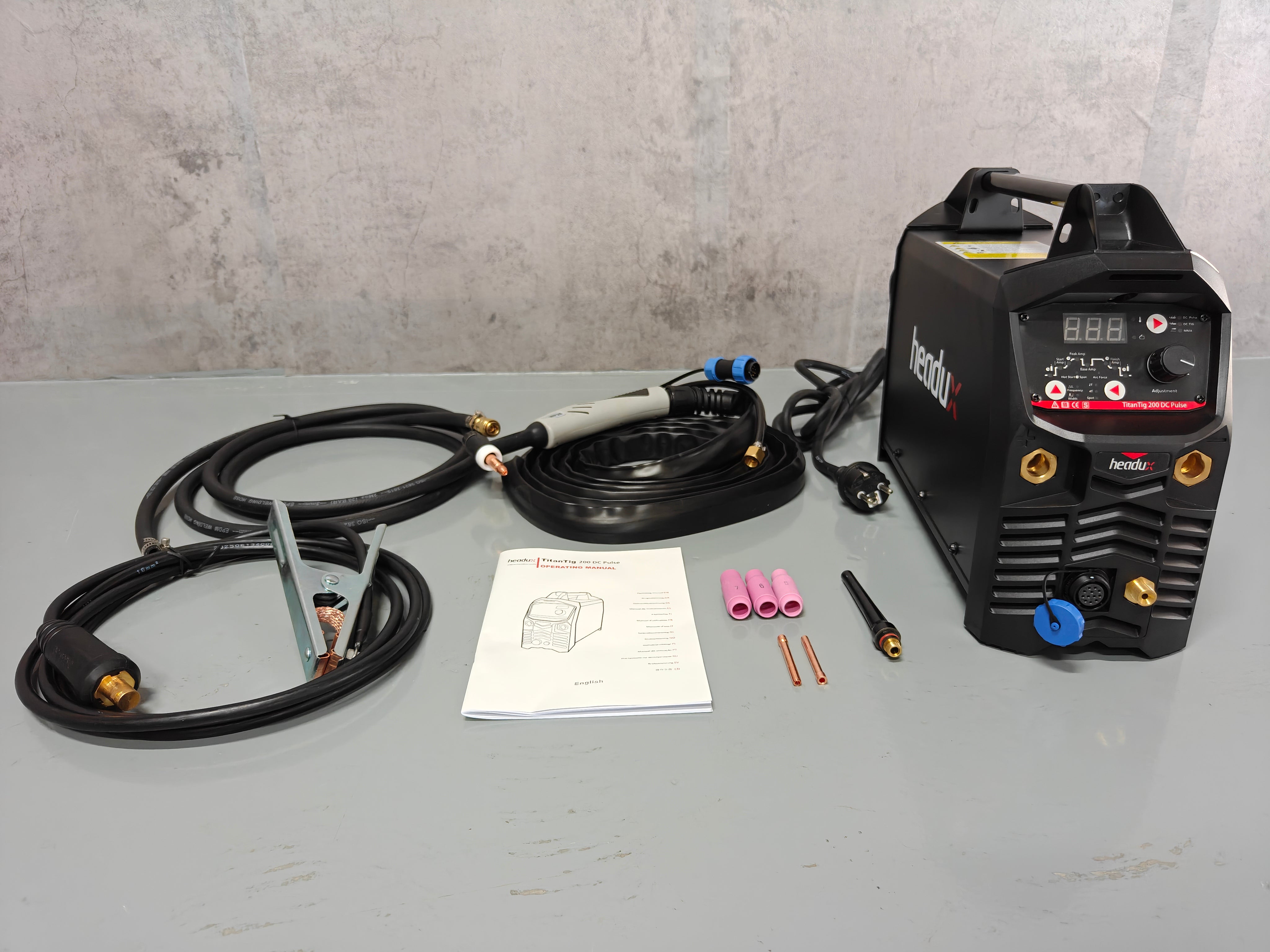 Headux TitanTig 200 DC Pulse | DC WIG- & MMA-Schweißgerät | 200 A | einphasig | Puls | CE-zertifiziert | EU
