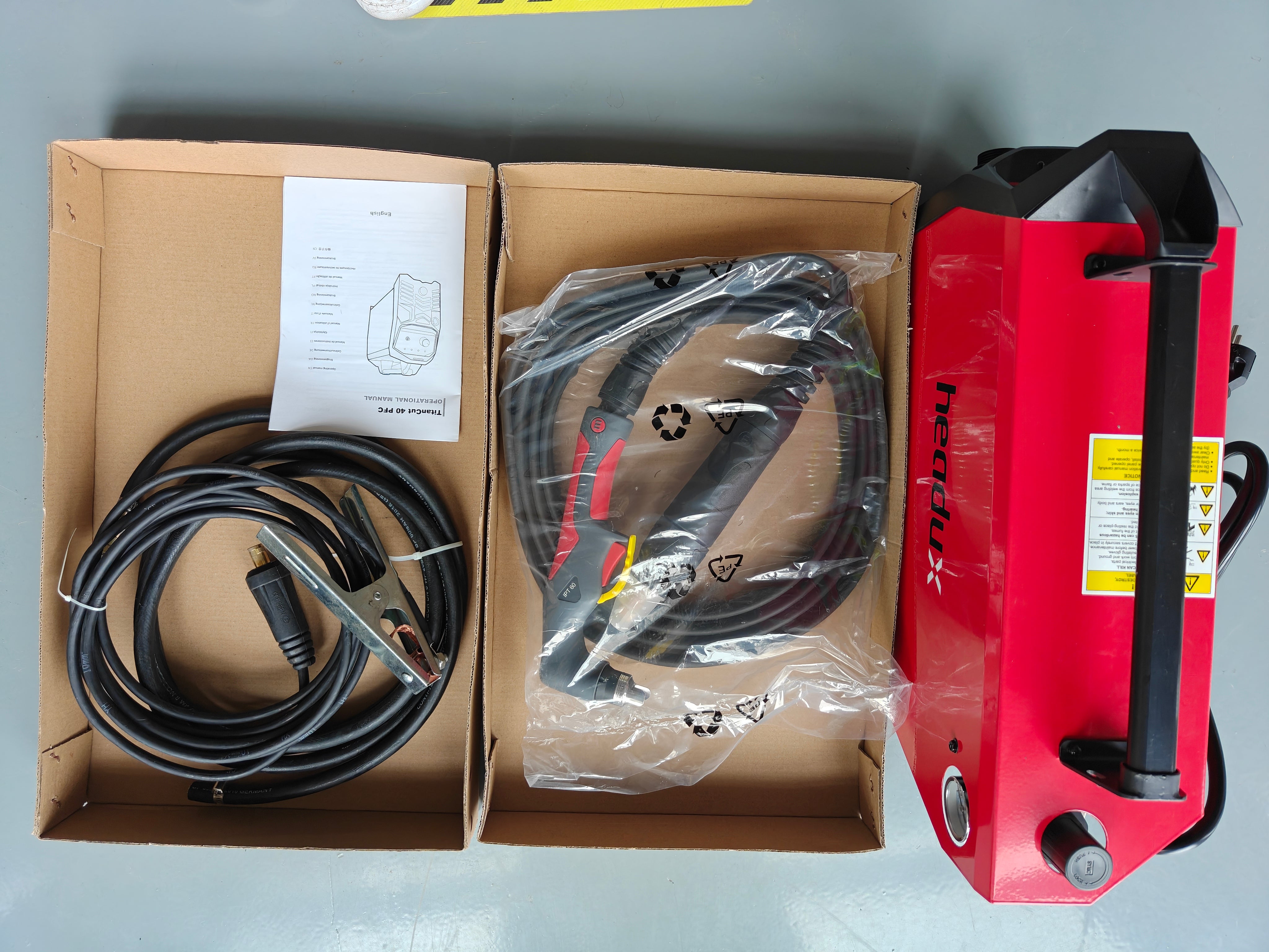 Headux TitanCut 40 PFC | Inverter Plasmaschneider 40A | Pilotzündung | 110V & 230V | Schneidet Stahl, Edelstahl, Aluminium