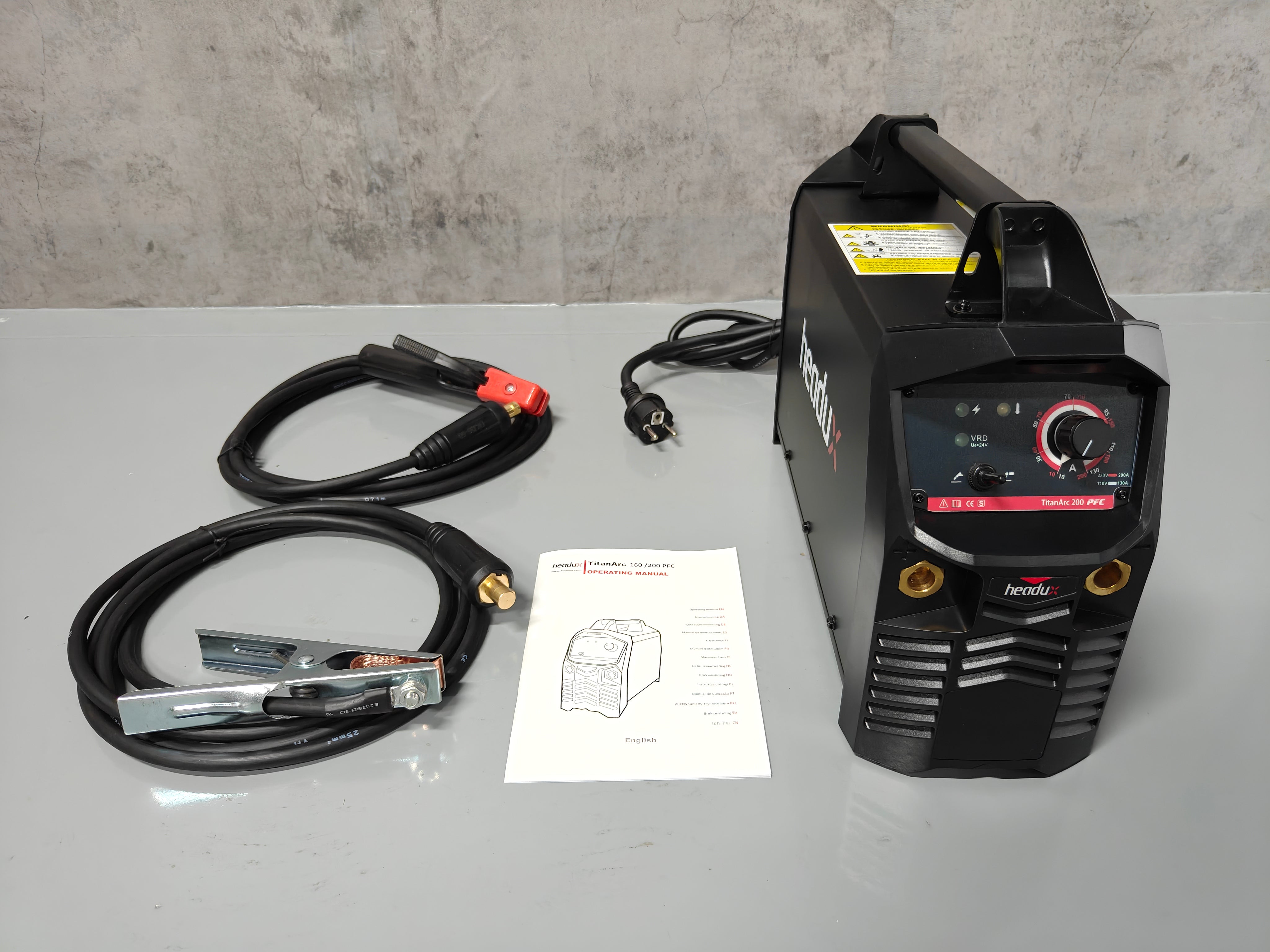 Headux TitanArc 200 PFC | Professioneller 200A MMA/WIG Elektrodenschweißer | PFC Inverter | CE-zertifiziert | EU-fähig