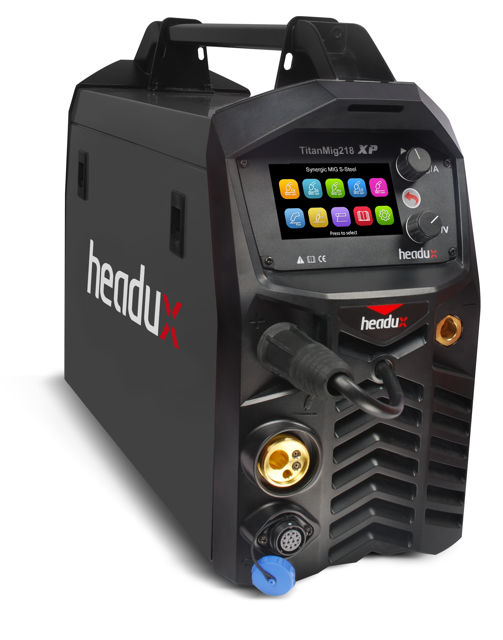 Headux TitanMig 218 XP | 6-in-1 Doppel-Puls-MIG-Aluminiumschweißgerät | 200A | LCD 