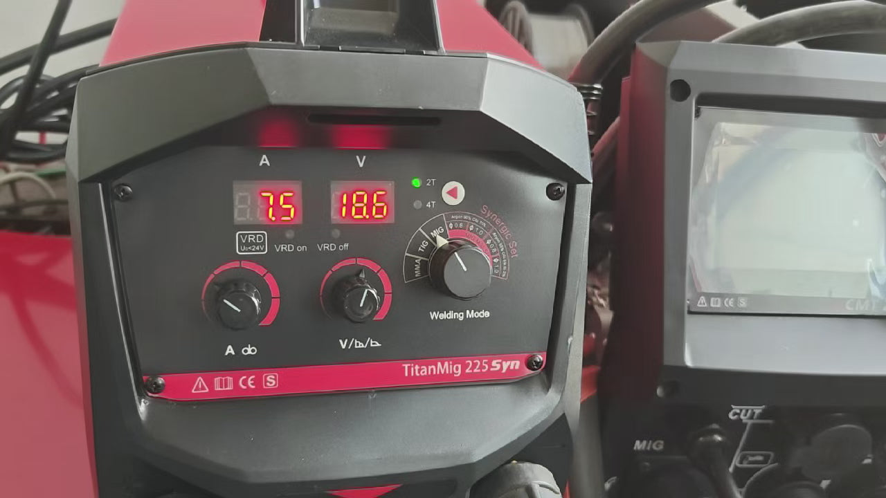 headux Titan MIG225 SYN PFC welder testing video 
